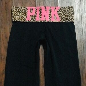 Y2K Victoria’s Secret PINK Cheetah Fold-Over Yoga Pants